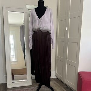 Free People Lavender and Dark Gray Draped Maxi Dress